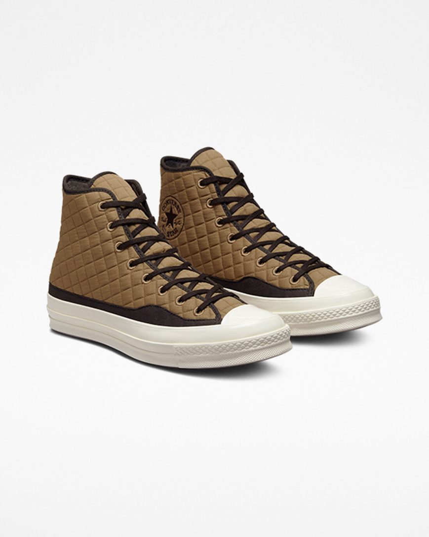 Men's Converse Chuck 70 Quilted High Top Shoes Brown / Black | AU 34180E